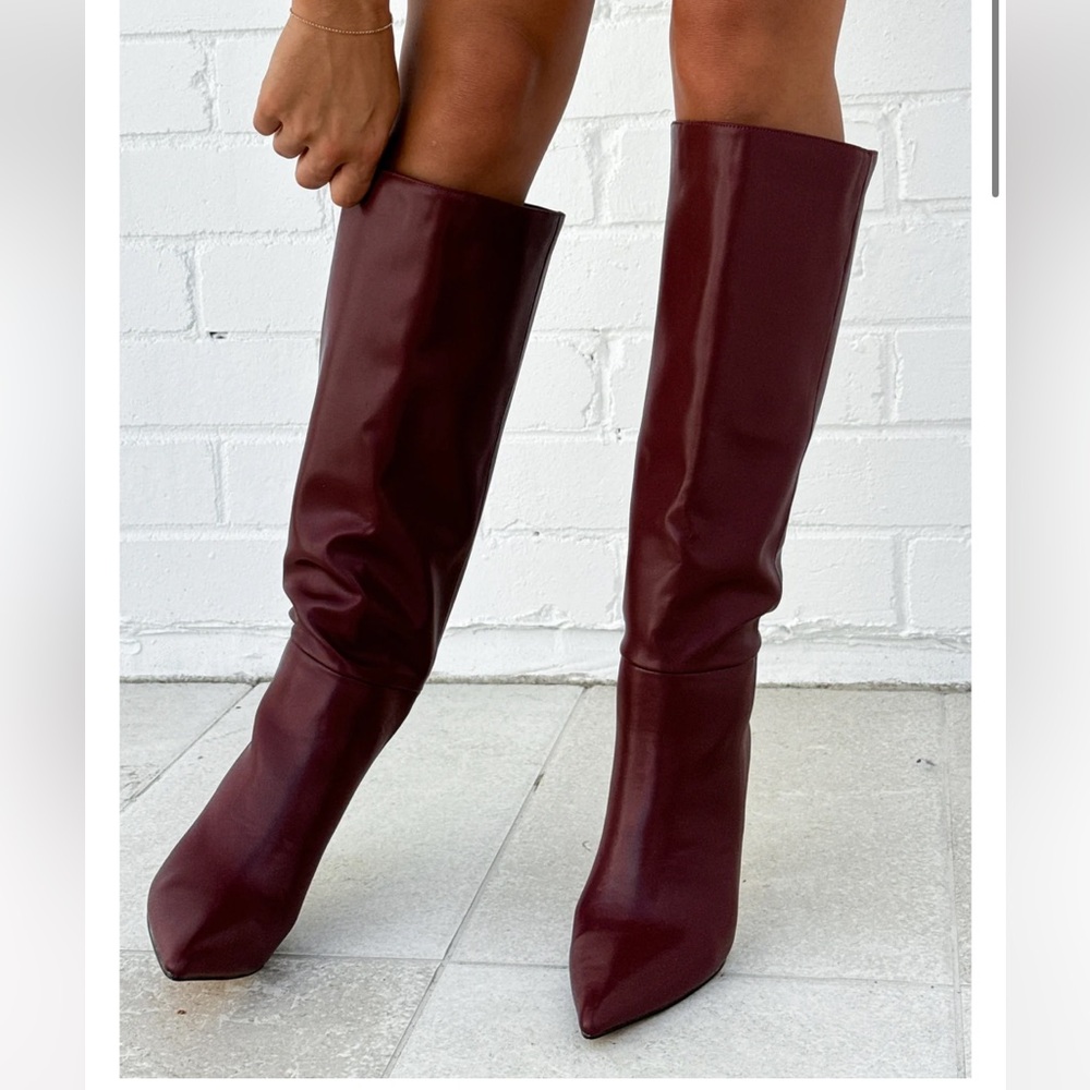 White Fox Boutique Burgundy Heeled Boots